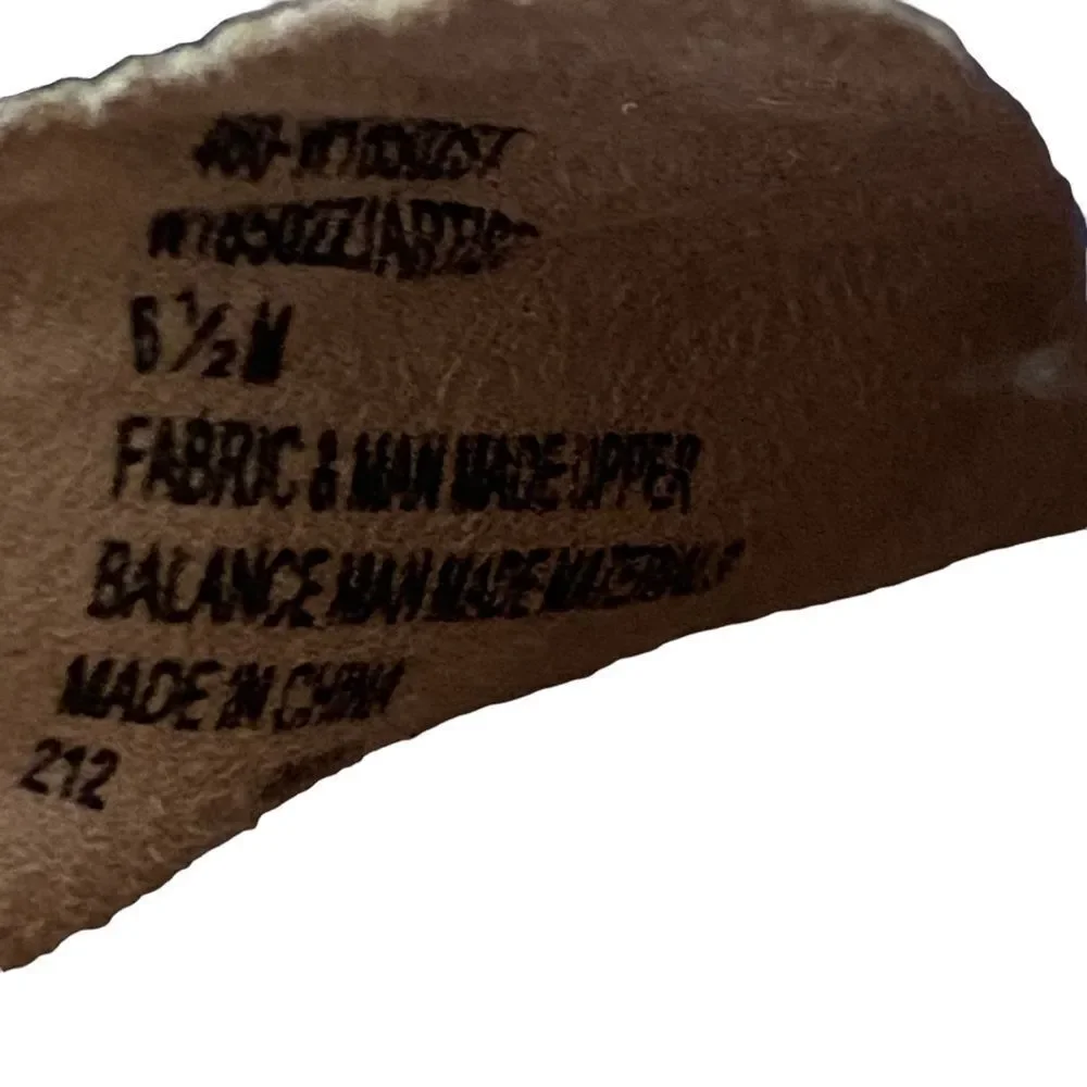 White Mountain Espadrille Striped Tan/Blue‎ Sandals Sz 6.5